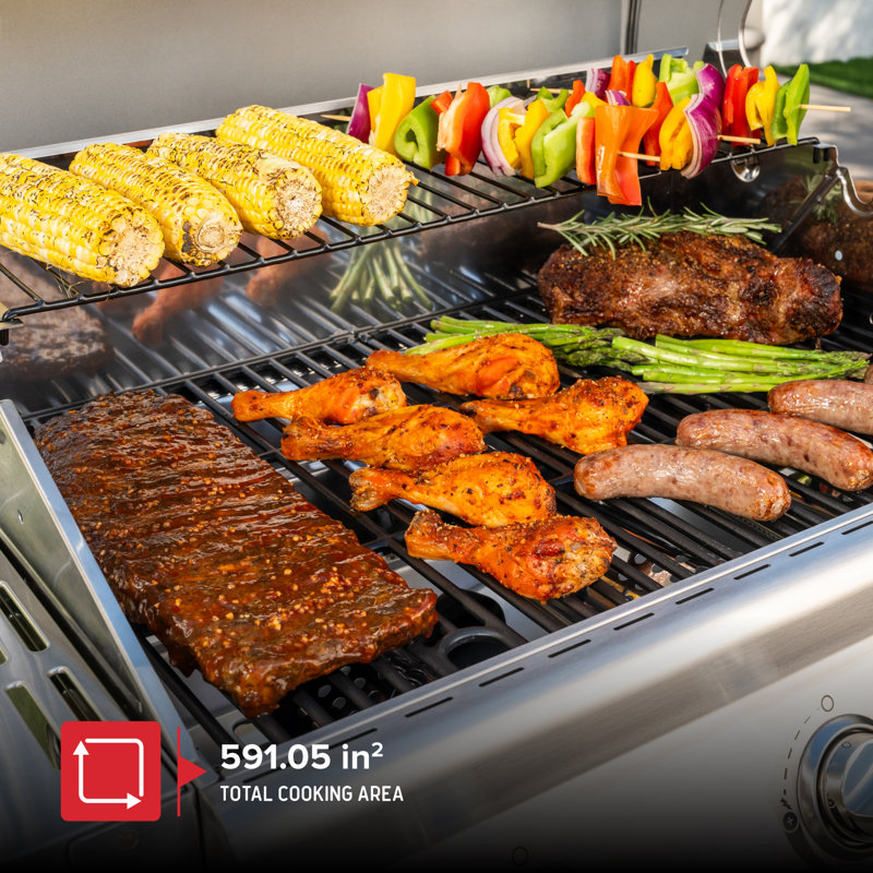Nexgrill Stainless Steel 3-Burner Propane Gas Grill with Foldable
